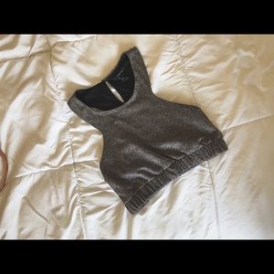 Gray Sleeveless Crop Top
